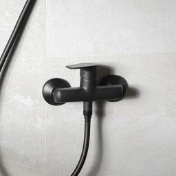 Aqualine Lotta bateria prysznicowa ścienna czarny mat LT611B