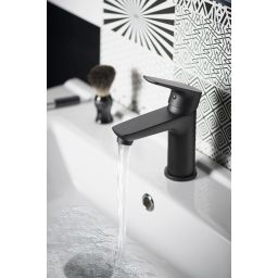 Aqualine Lotta bateria umywalkowa stojąca czarny mat LT602B