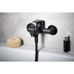 Aqualine Lotta bateria wannowo-prysznicowa ścienna czarny mat LT610B
