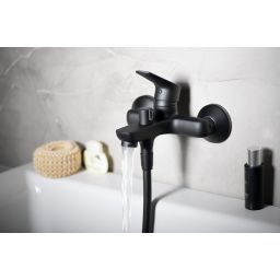 Aqualine Lotta bateria wannowo-prysznicowa ścienna czarny mat LT610B