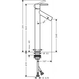 Axor Starck bateria umywalkowa stojąca wysoka EcoSmart chrom 10103000
