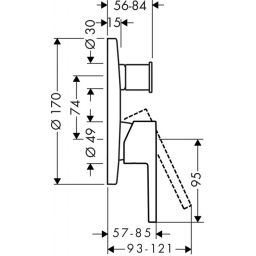 Axor Starck bateria wannowo-prysznicowa podtynkowa chrom 10414000