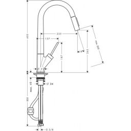Axor Starck bateria kuchenna stojąca chrom 10821000