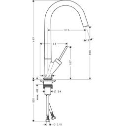 Axor Starck bateria kuchenna stojąca chrom 10822000