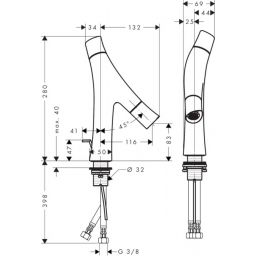 Axor Starck Organic bateria umywalkowa stojąca EcoSmart chrom 12010000