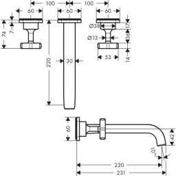 Axor Citterio E bateria umywalkowa podtynkowa chrom 36107000