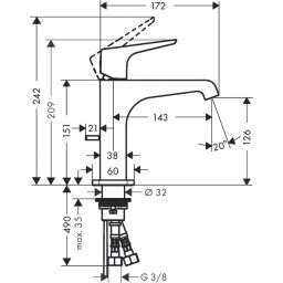 Axor Citterio E bateria umywalkowa stojąca EcoSmart chrom 36110000