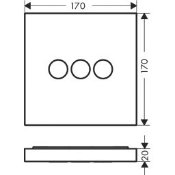Axor ShowerSelect Square zawór odcinający podtynkowy chrom 36717000