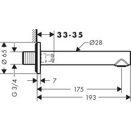Axor Uno wylewka wannowa chrom 45410000