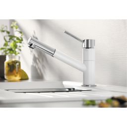 Blanco Kano-S bateria kuchenna stojąca Silgranit biały/chrom 525040