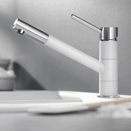 Blanco Kano bateria kuchenna stojąca Silgranit biały/chrom 525030