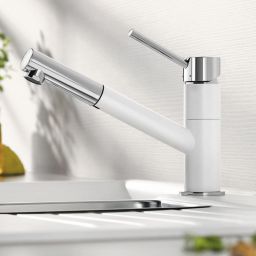 Blanco Kano-S bateria kuchenna stojąca Silgranit biały/chrom 525040