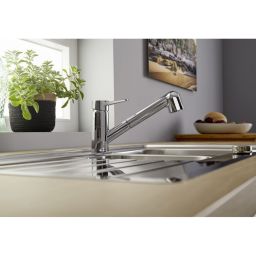 Blanco Wega-S II bateria kuchenna stojąca z wyciąganą wylewką chrom 526416