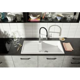 Blanco Sonea-S Flexo bateria kuchenna stojąca z wyciąganą wylewką stal szczotkowana/czarny 526616