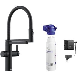 Blanco Evol-S Pro bateria kuchenna stojąca z podłączeniem do filtra wody czarny mat 526636