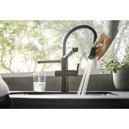 Blanco Evol-S Pro bateria kuchenna stojąca z podłączeniem do filtra wody czarny mat 526636