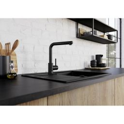 Blanco Mila bateria kuchenna stojąca czarny mat 526657