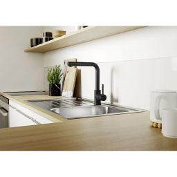 Blanco Mila-S bateria kuchenna stojąca z wyciąganą wylewką czarny mat 526660