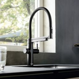 Blanco Evol-S Pro bateria kuchenna stojąca z podłączeniem do filtra wody czarny mat 526636
