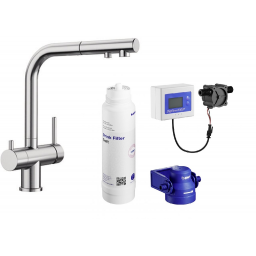 Zestaw Blanco Fontas-S II bateria kuchenna stojąca stal z zestawem filtrującym wodę (525199, 527453)