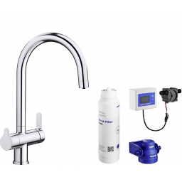 Zestaw Blanco Trima bateria kuchenna stojąca chrom z zestawem filtrującym wodę (520840, 527453)