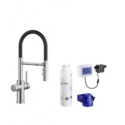 Blanco Catris-S bateria kuchenna stojąca czarny mat/stal z zestawem filtrującym wodę (526706, 527453)