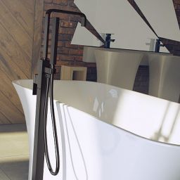 Besco Modern I bateria wannowo-prysznicowa wolnostojąca czarny mat BW-MI-CZ
