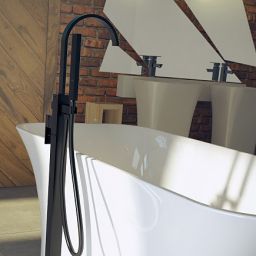 Besco Modern II bateria wannowo-prysznicowa wolnostojąca czarny mat BW-MII-CZ