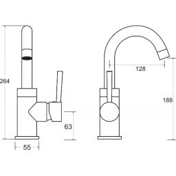 Besco Illusion II bateria umywalkowa stojąca chrom BU-III-CH