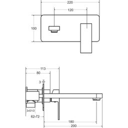 Besco Varium Modern bateria umywalkowa podtynkowa czarny mat BU-MVS-CZ