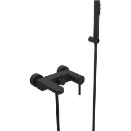 Besco Decco bateria wannowo-prysznicowa ścienna czarny mat BW-DS-CZ