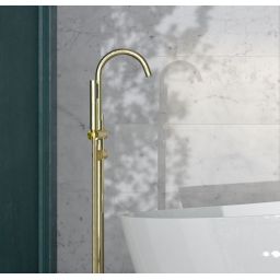 Besco Illusion I bateria wannowo-prysznicowa wolnostojąca złoty połysk BW-II-ZL