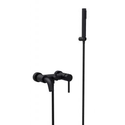 Besco Illusion bateria wannowo-prysznicowa ścienna czarny mat BW-IS-CZ