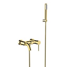 Besco Illusion bateria wannowo-prysznicowa ścienna złoty połysk BW-IS-ZL