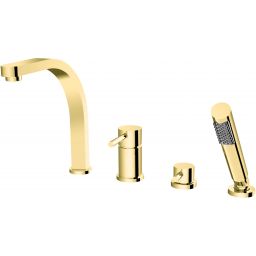 Besco Decco bateria wannowo-prysznicowa 4-otworowa złoty połysk BW-D4-ZL