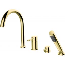 Besco Illusion bateria wannowo-prysznicowa 4-otworowa złoty połysk BW-I4-ZL