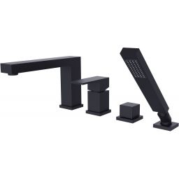 Besco Modern Varium bateria wannowo-prysznicowa 4-otworowa czarny mat BW-MV4-CZ