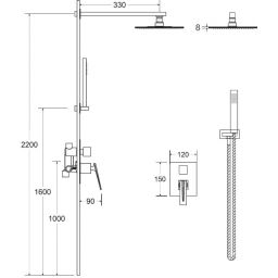 Besco Aspira II zestaw prysznicowy podtynkowy czarny mat BP-AII-CZ