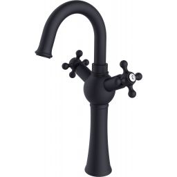 Besco Retro I bateria umywalkowa stojąca wysoka czarny mat BU-RI-CZ