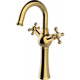 Besco Retro I bateria umywalkowa stojąca wysoka złoty BU-RI-ZL