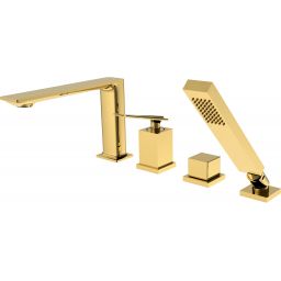 Besco Aspira bateria wannowo-prysznicowa 4-otworowa złoty połysk BW-A4-ZL