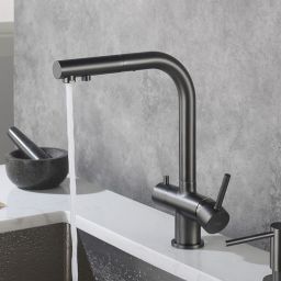 Blue Water Apala bateria kuchenna z podłączeniem wody filtrowanej grafit gun metal