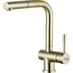 Blue Water Corsa bateria kuchenna z wyciąganą wylewką stal nierdzewna złoto szampańskie