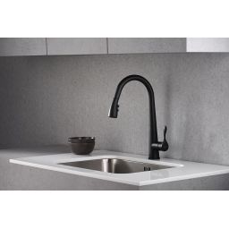 Blue Water Stabili bateria kuchenna z wyciąganą wylewką czarny mat