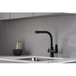 Blue Water Tivoli bateria kuchenna stojąca z podłączeniem wody filtrowanej czarny mat