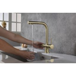 Blue Water Apala bateria kuchenna z podłączeniem wody filtrowanej mosiądz