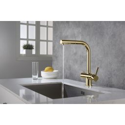 Blue Water Apala bateria kuchenna z podłączeniem wody filtrowanej złoty