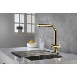 Blue Water Apala bateria kuchenna z podłączeniem wody filtrowanej złoty