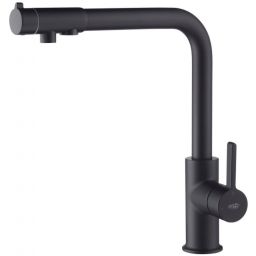 Blue Water Royal bateria kuchenna stojąca z podłączeniem do filtra wody czarny mat