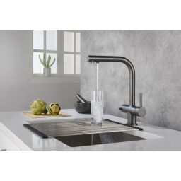 Blue Water Apala bateria kuchenna z podłączeniem wody filtrowanej grafit gun metal